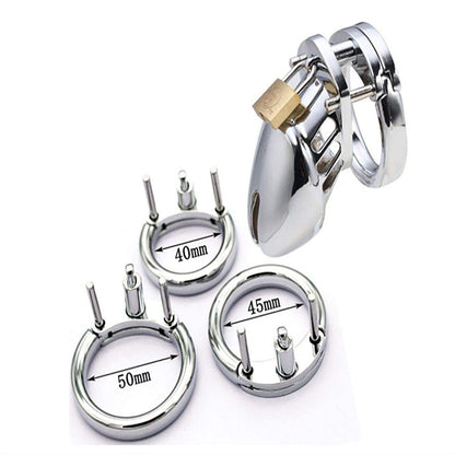 Real Steel Feel Metal Chastity Cock Cage-lovemesex.myshopify.com