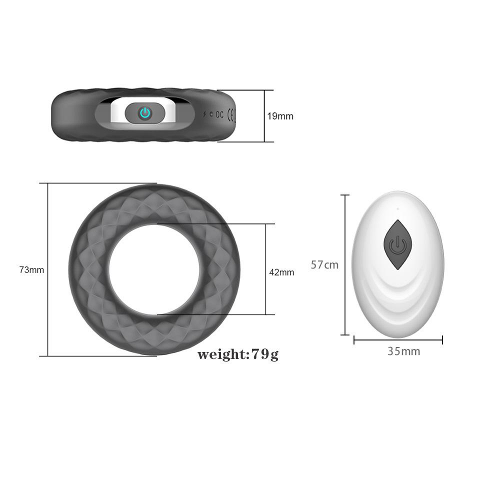 Rechargeable Remote Silicone Cock Ring Vibrator for Delay Ejaculation-lovemesex.myshopify.com