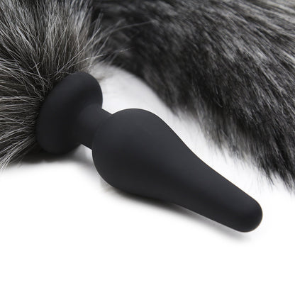 Soft Grey Faux Further Butt Plugs
