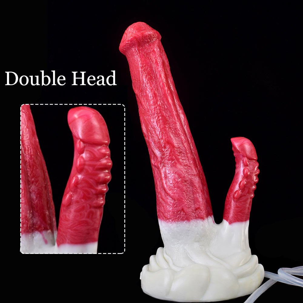 Thick Horse Squirting Dildo with Suction Cup Long Beast Double Head