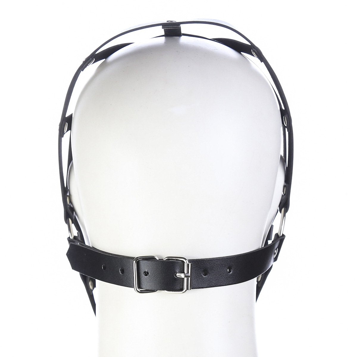 Adjustable Faux Leather Black Hollow Face Cover - lovemesexBlindfolds, Masks and Gags