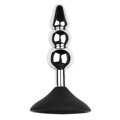 Aluminum Alloy Silicone Suction Cup Anal Plug - lovemesexButt Plugs
