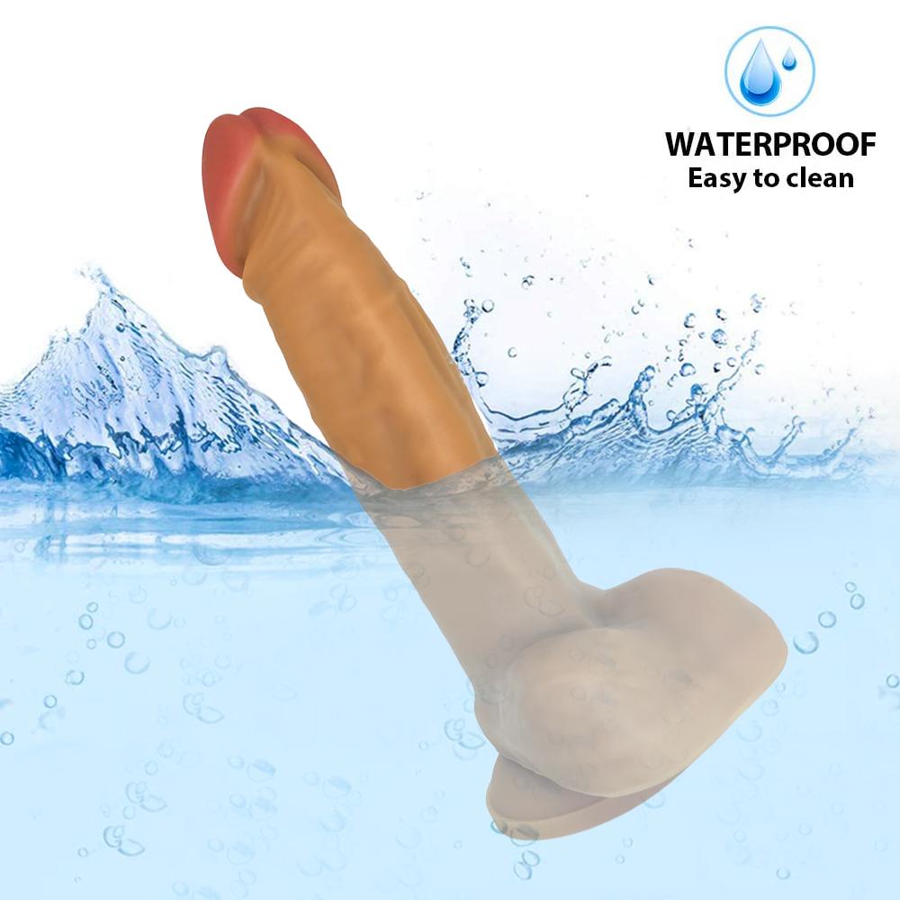 Red & Brown Naturel 6 Inch Insertable Realistic Dildo