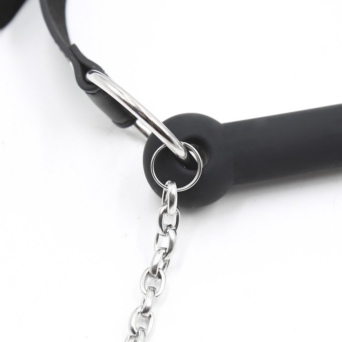 Black Dog Bone Stopper with Traction Chain - lovemesexBlindfolds, Masks and Gags