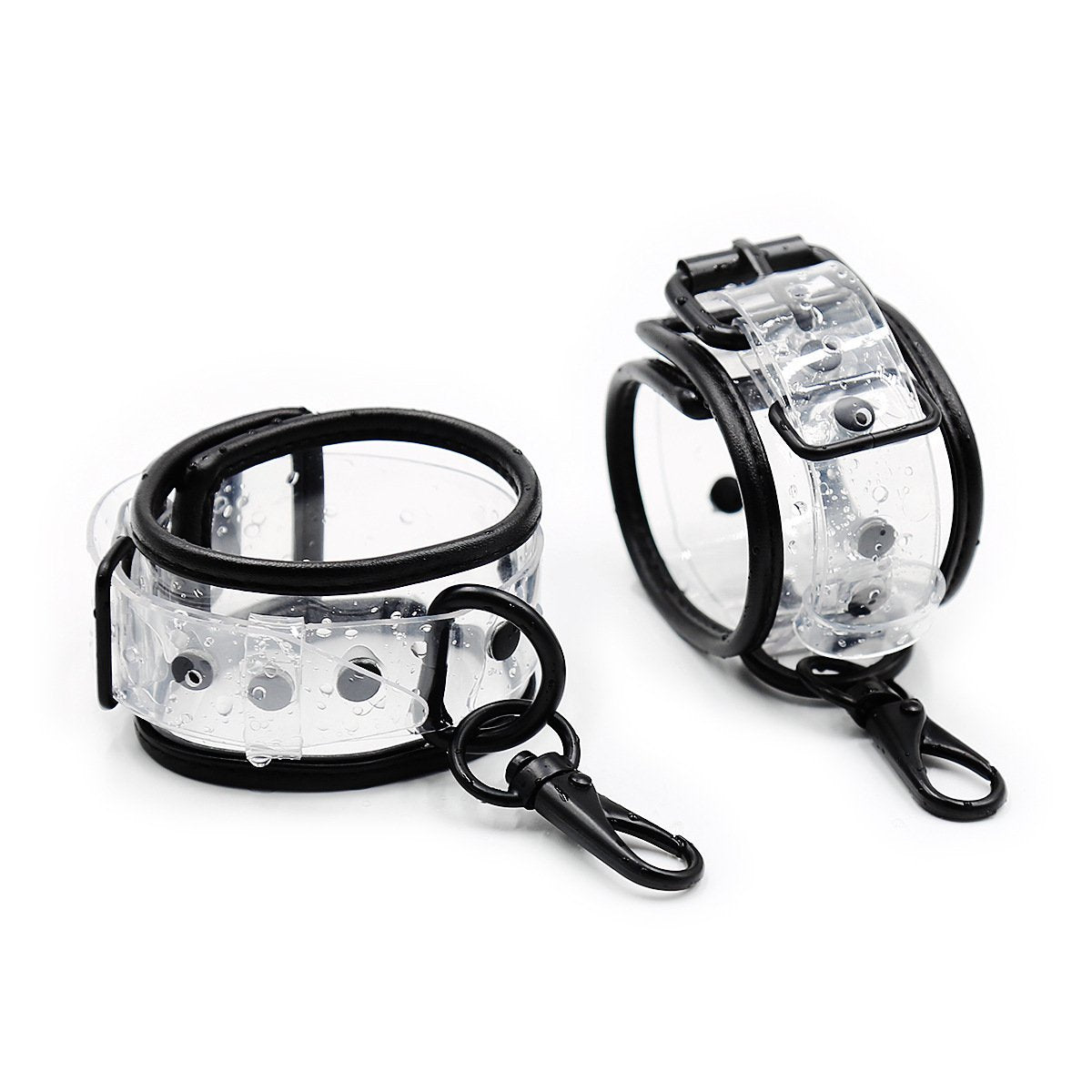Black Wrap Transparent PVC Bound Cuffs - lovemesexHandcuffs & Sex Restraints