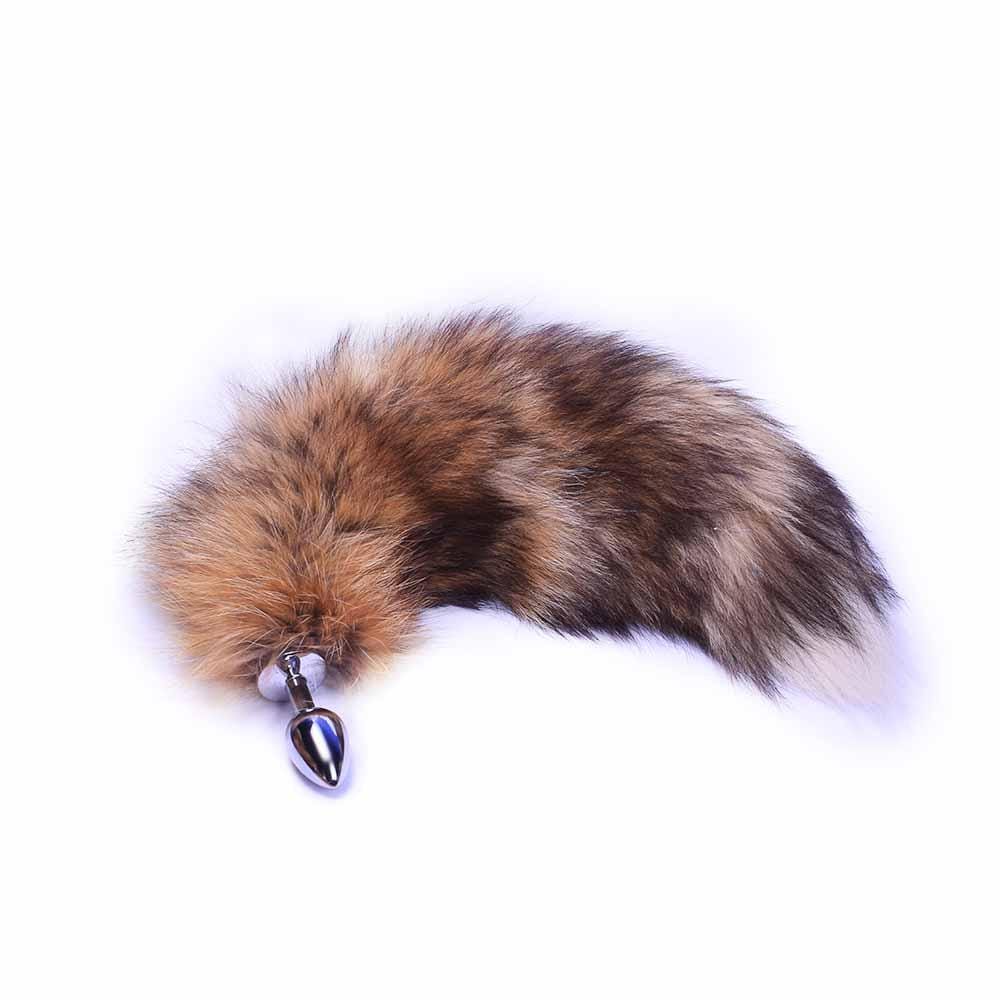 Brown Fox Tail Butt Plug Metal, 3 Sizes - lovemesexTail Plug