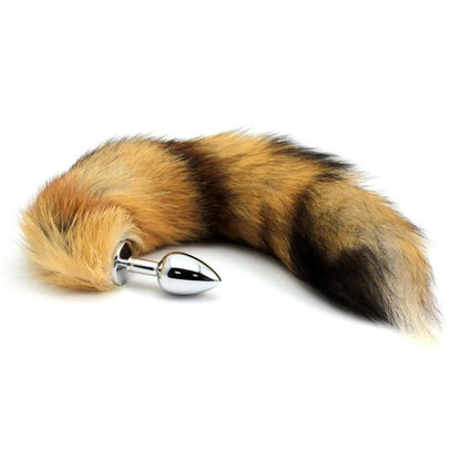 Brown Fox Tail Stainless Steel Plug - lovemesex