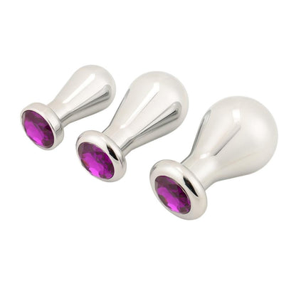 Bulb Shaped Jeweled Plug 3 Piece Set - lovemesex