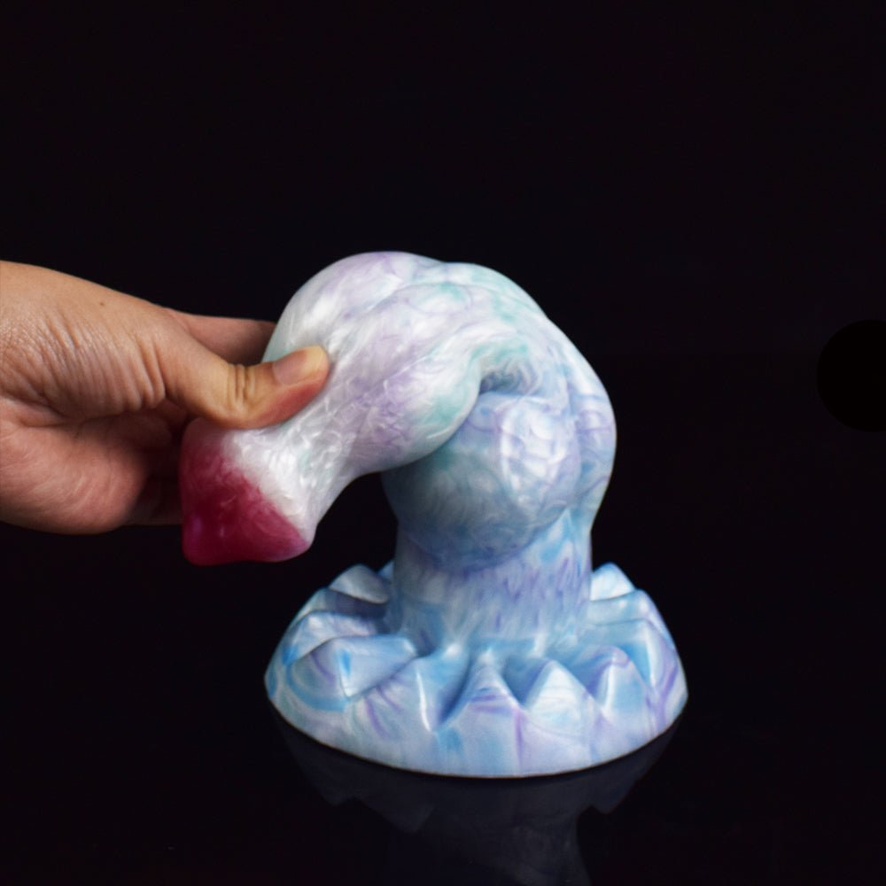 Cyan Thick Beast Penis Huge Knot Ice Dragon Series Dildo With Suction Cup - lovemesexDildos