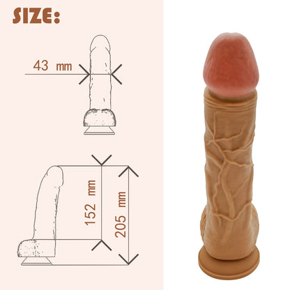 Ultra Liquid Silicone Realistic Suction Cup Dildo with Balls 8.1 Inch-lovemesex.myshopify.com