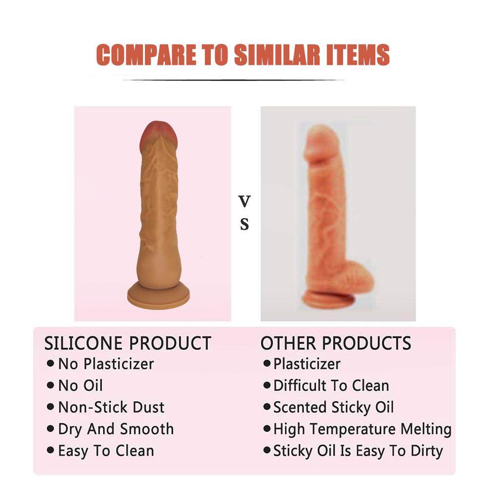 Ultra Liquid Silicone Realistic Suction Cup Dildo with Balls 7 Inch-lovemesex.myshopify.com