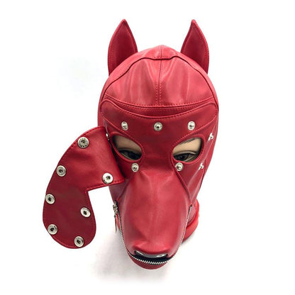 Fetish Fantasy Faux Leather Dog Open Eyes Bondage Mask - lovemesexBlindfolds, Masks and Gags