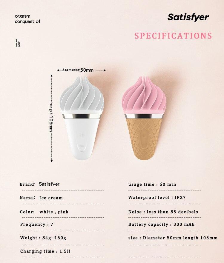 Germany Satisfyer Sweet Treat Ice Cream Cone Sex Vibrator Toys - lovemesexG-Spot Vibrators
