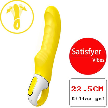 Germany Satisfyer Vibes Yummy Sunshine Silicone Waterproof USB Charging Dildo - lovemesexG-Spot Vibrators