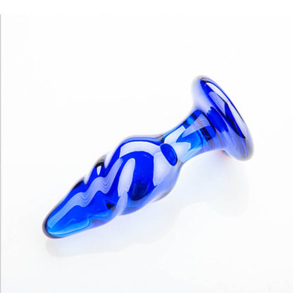 Honeysx Sapphire glass masturbation anal plug. - lovemesexanal toy