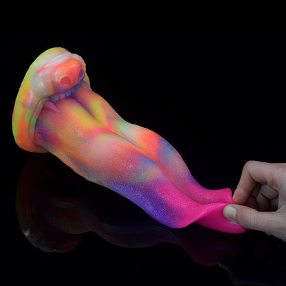 Huge Luminous Dragon Tongue Great Friction Wave Shape with Suction Cup - lovemesexDildos