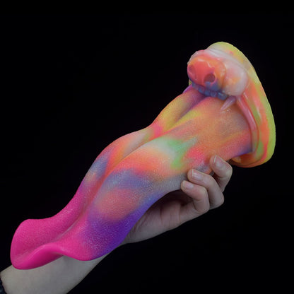 Huge Luminous Dragon Tongue Great Friction Wave Shape with Suction Cup - lovemesexDildos