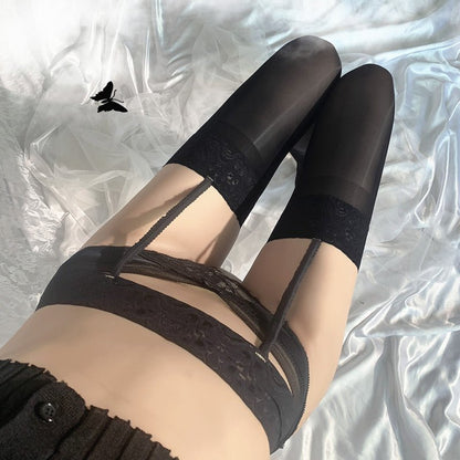 Lace One-piece Garter Stockings - lovemesexFor Women