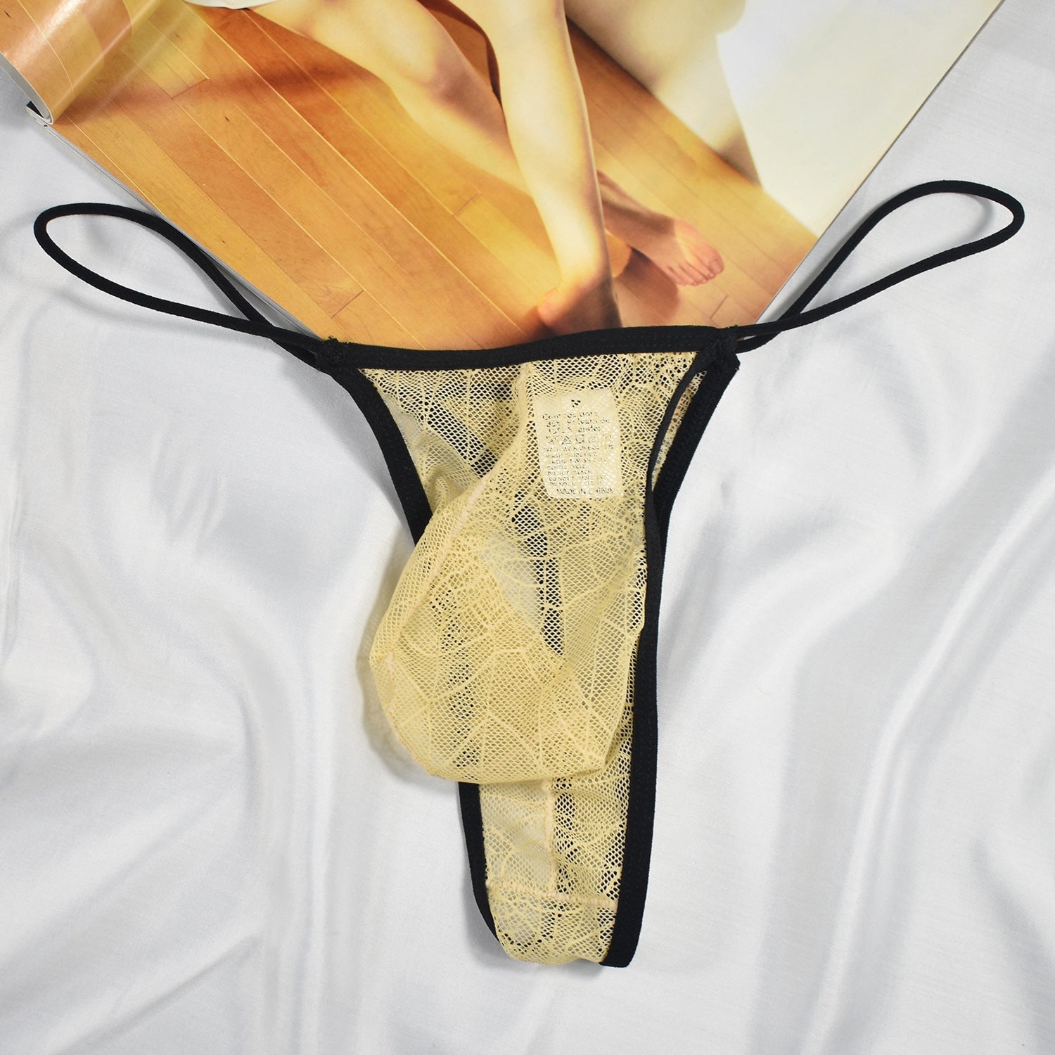 Lace Spider Web Jacquard Thong Sexy Thin Belt High Elastic T-shirt B636 - lovemesexMen's Sex Thong