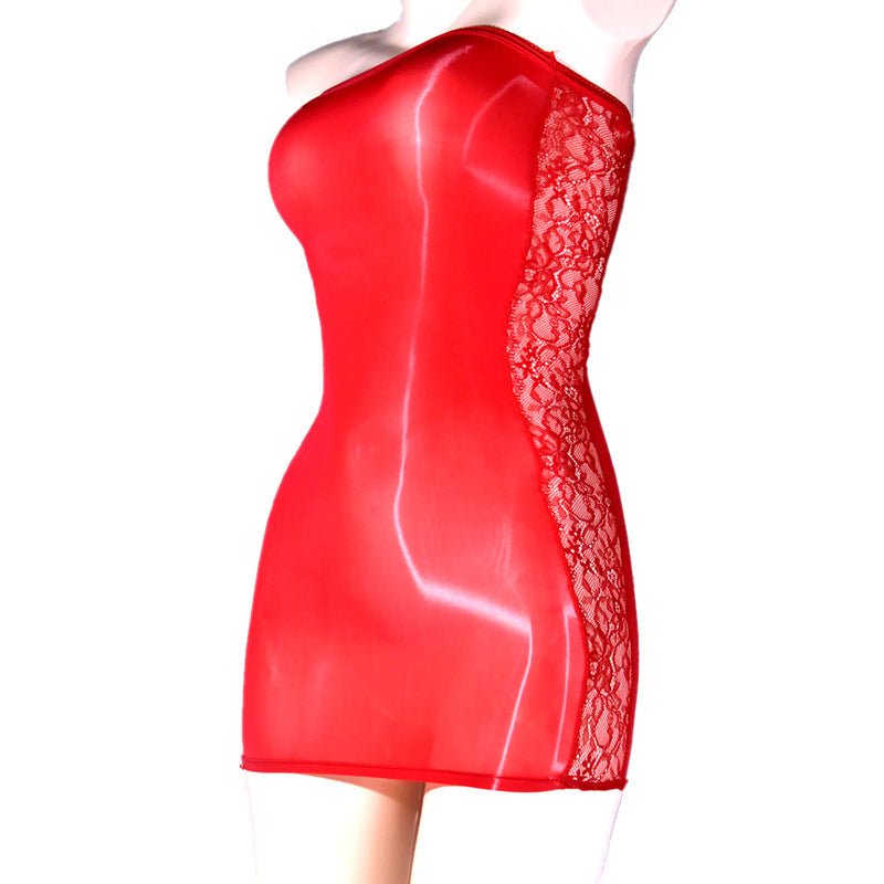 Lace Stockings Oiled Smocked Dress - lovemesexFor Women