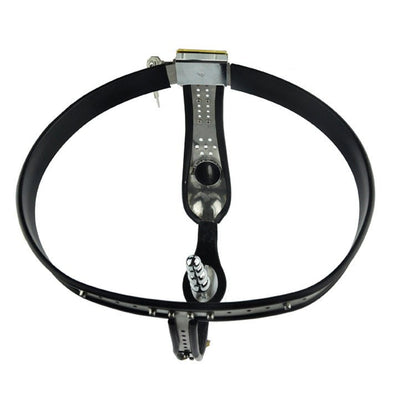 Locking Steel Chastity Belt with Shaped Steel Cock and Ball Prison and Steel Ripple Anal Plug CB6000S - lovemesexChastity-men