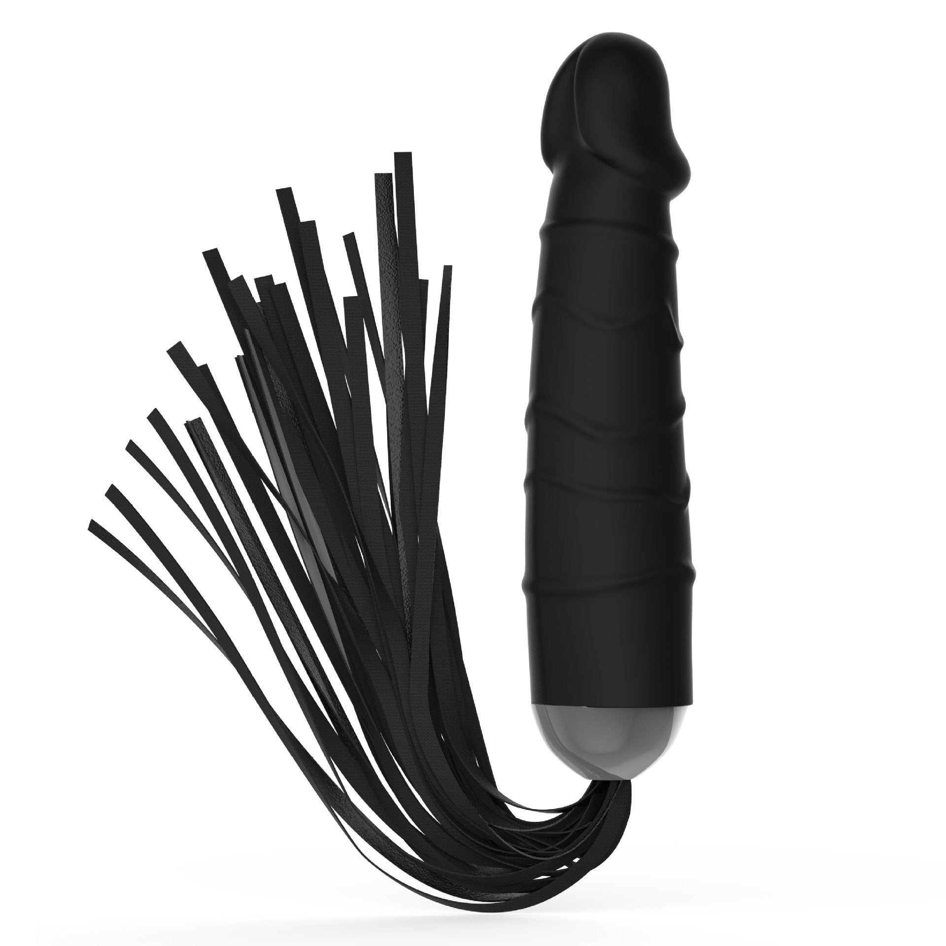 Lovemesex Double-ended Leather Flogger Whip with Dildo Handle - lovemesex Lovemesex Double-ended Leather Flogger Whip with Dildo Handle - lovemesex