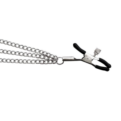 Lovemesex Intimate 3 Tiered Chains Silver Nipple Clamps - lovemesexNipple and Clit Toys