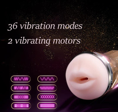 Male Masturbator Cup Vibrator Silicone Realistic Vagina Pussy Sex Toy - lovemesexHandheld Masturbators
