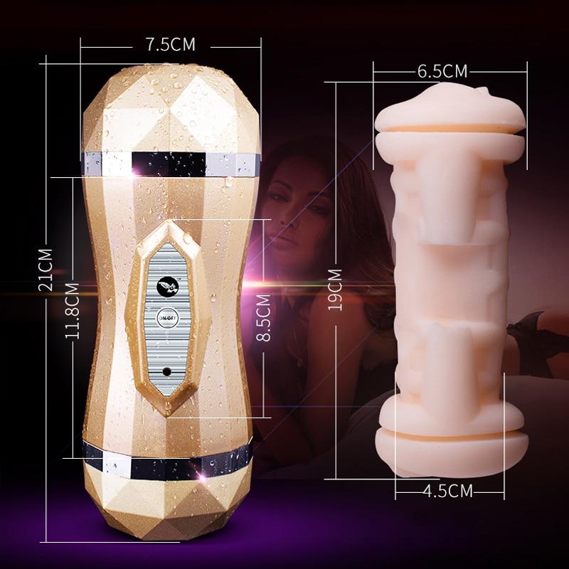 Male Masturbator Cup Vibrator Silicone Realistic Vagina Pussy Sex Toy - lovemesexHandheld Masturbators