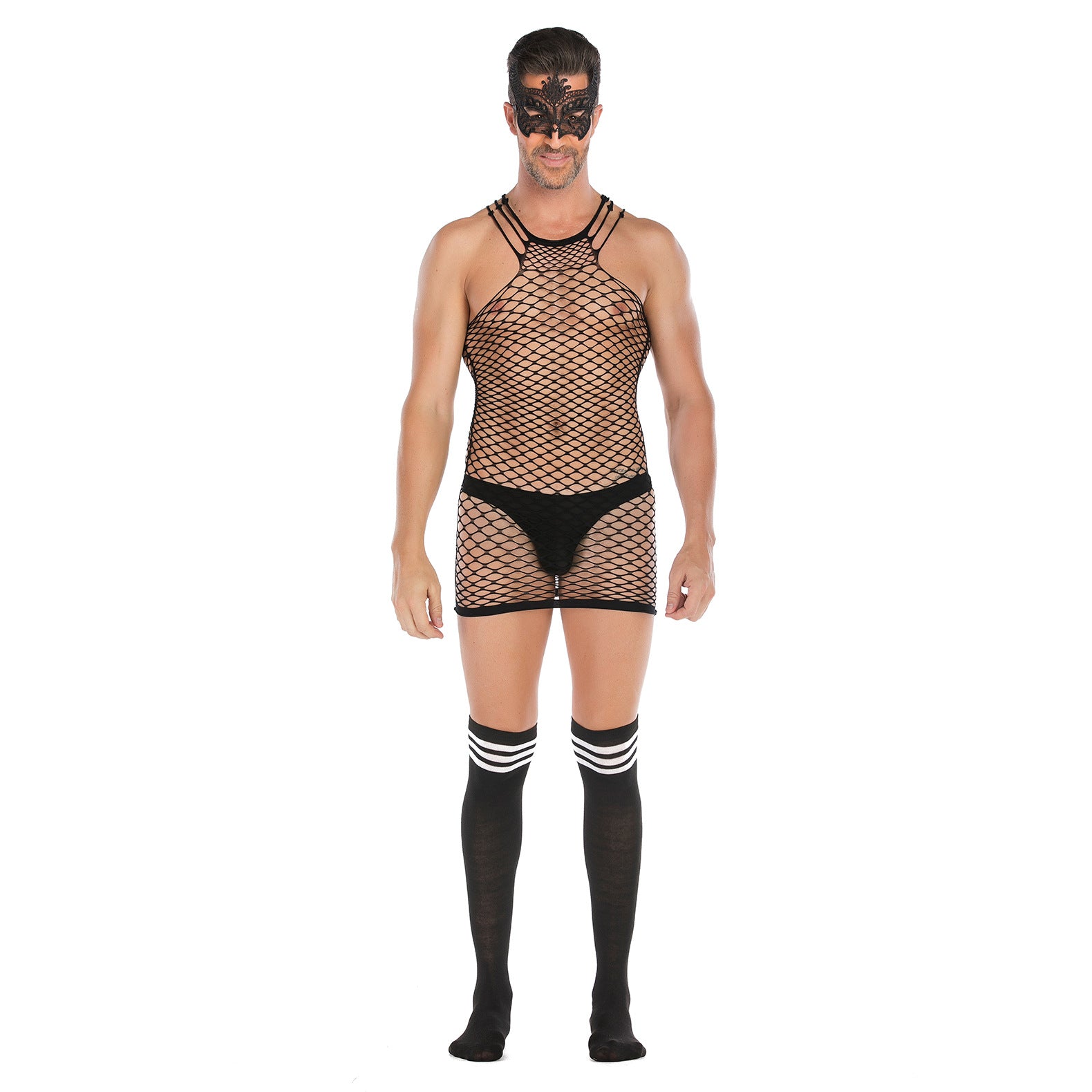 Men's Night Stocking Face Mask Wear Set - lovemesexRainbowme Body Stocking