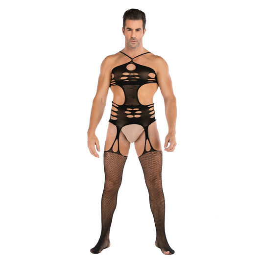Men's Sexy Mesh Jumpsuit - lovemesexRainbowme Body Stocking