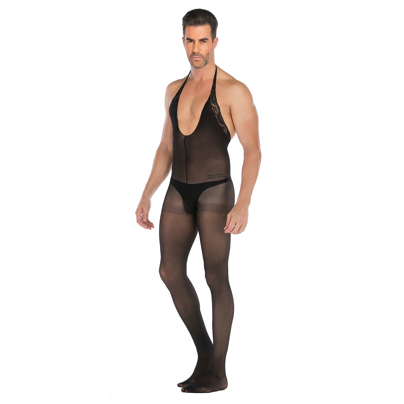 Men's Underwear Solid Color Neck Open Range Jumpsuit - lovemesexRainbowme Body Stocking