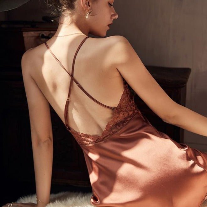 Mikaela's Silky Nightdress - lovemesexsleepwear